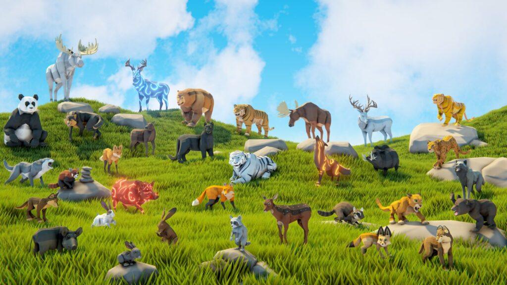 Poly Art: Animal Forest Set - rigged and animated 3D animal model for Unity and Unreal Engine