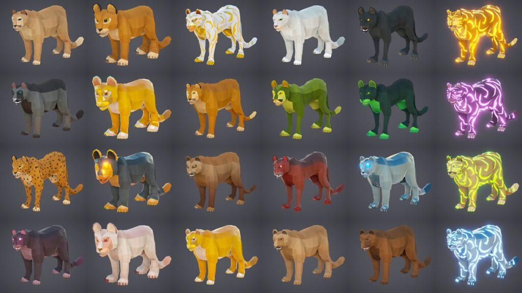 Poly Art: Cougars and Panthers - rigged and animated 3D big cat model for Unity and Unreal Engine