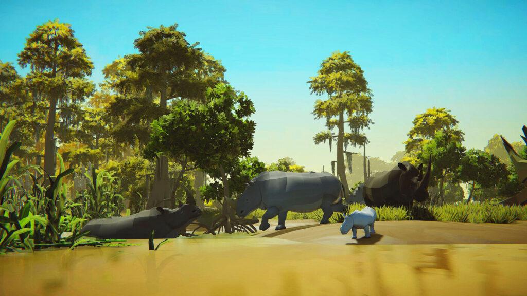 Poly Art: Rhino - rigged and animated 3D large mammal model for Unity and Unreal Engine