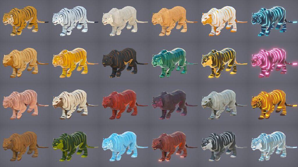 Poly Art: Tiger - rigged and animated 3D big cat model for Unity and Unreal Engine