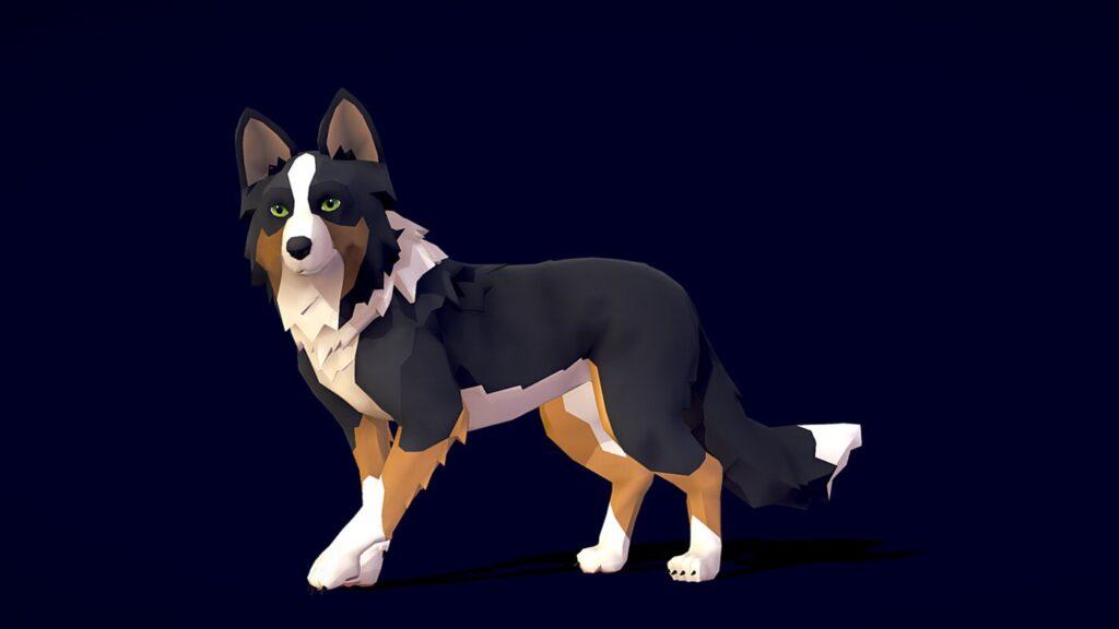 Skye the Border Collie (Poly Art) - rigged and animated 3D dog model for Unity and Unreal Engine
